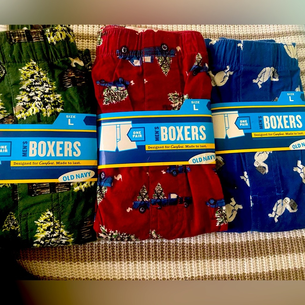 Old Navy Men's Boxers Set - Green, Red, Blue
